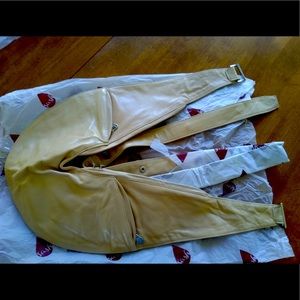 Champagne classic leather sash bag